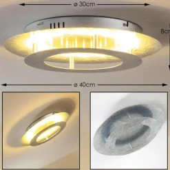hofstein Éclairage Led|Plafonnier Springdale LED Argenté, 11 lumières