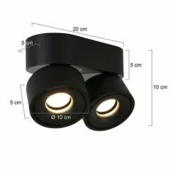 Luminaires Steinhauer Éclairage Led|Plafonnier Steinhauer Fez LED Noir, 2 lumières