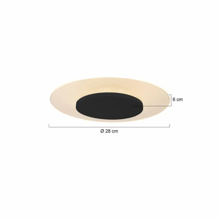 Luminaires Steinhauer Éclairage Led|Plafonnier Steinhauer Lido LED Noir, 1 lumière