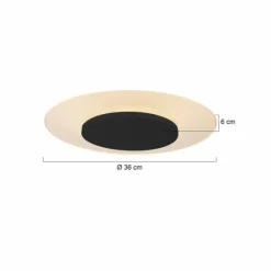 Luminaires Steinhauer Éclairage Led|Plafonnier Steinhauer Lido LED Noir, 1 lumière