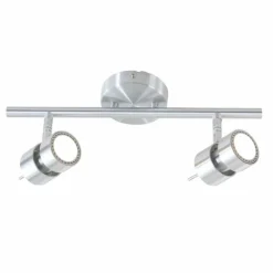 Luminaires Steinhauer Éclairage Led|Plafonnier Steinhauer Natasja LED Acier inoxydable, 2 lumières