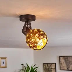hofstein Spots Et Projecteurs|Plafonnier Sunasau Noir, 1 lumière