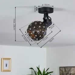 hofstein Spots Et Projecteurs|Plafonnier Sunasau Noir, 1 lumière