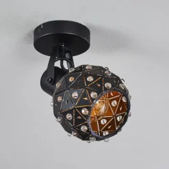 hofstein Spots Et Projecteurs|Plafonnier Sunasau Noir, 1 lumière