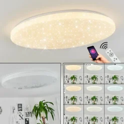 Plafonnier Sweet LED Blanc, 1 lumière, Télécommandes