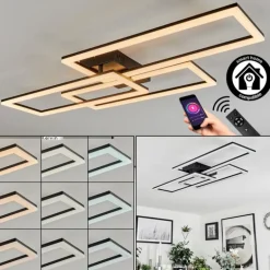 Plafonnier Taleta LED Noir, 1 lumière, Télécommandes