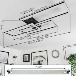 Plafonnier Taleta LED Noir, 1 lumière, Télécommandes