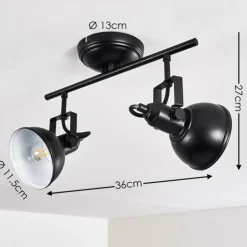 hofstein Spots Et Projecteurs|Plafonnier Tina Noir, 2 lumières