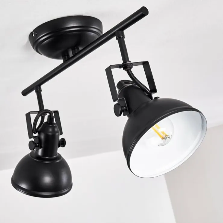 hofstein Spots Et Projecteurs|Plafonnier Tina Noir, 2 lumières