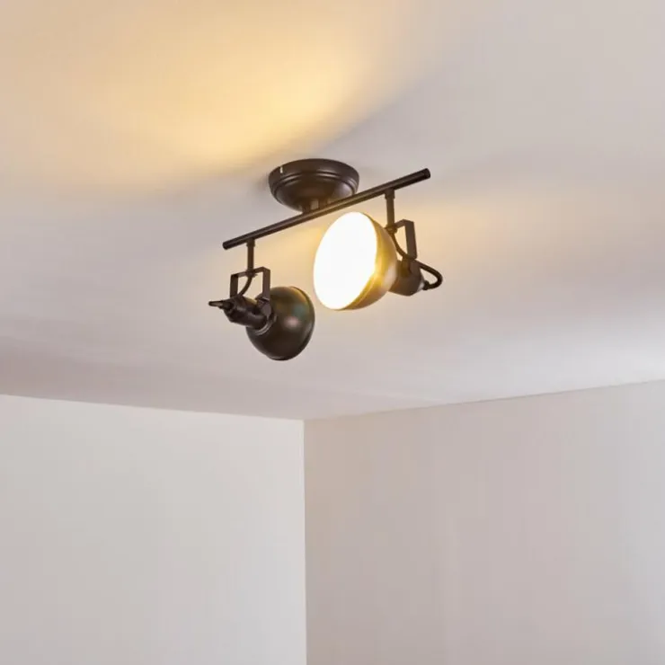 hofstein Spots Et Projecteurs|Plafonnier Tina Noir, 2 lumières