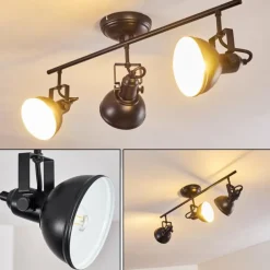 hofstein Spots Et Projecteurs|Plafonnier Tina Noir, 3 lumières
