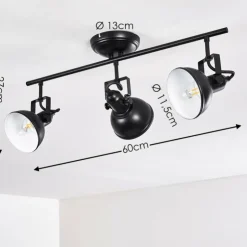 hofstein Spots Et Projecteurs|Plafonnier Tina Noir, 3 lumières