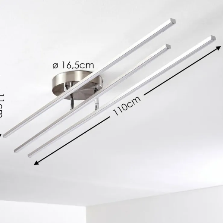 hofstein Éclairage Led|Plafonnier Tornio LED Nickel mat, 3 lumières
