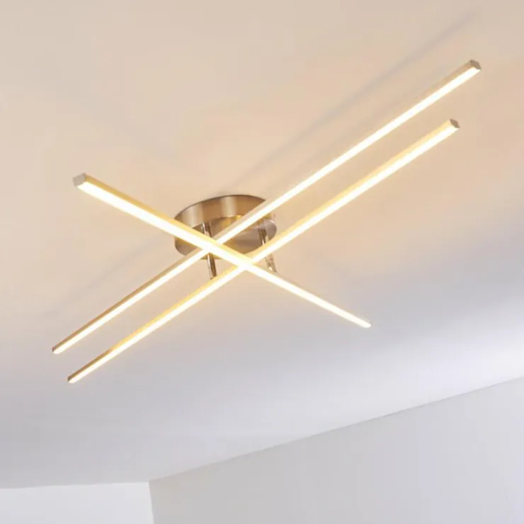 hofstein Éclairage Led|Plafonnier Tornio LED Nickel mat, 3 lumières