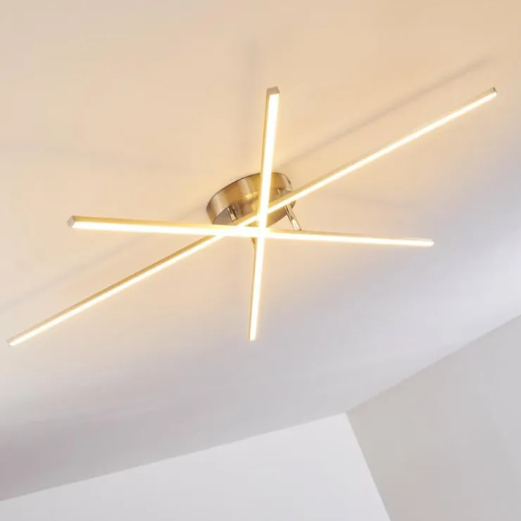 hofstein Éclairage Led|Plafonnier Tornio LED Nickel mat, 3 lumières