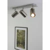 Luminaires Trio Spots Et Projecteurs|Plafonnier Trio 8024 Acier inoxydable, Nickel mat, 3 lumières