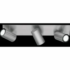 Luminaires Trio Spots Et Projecteurs|Plafonnier Trio 8024 Acier inoxydable, Nickel mat, 3 lumières
