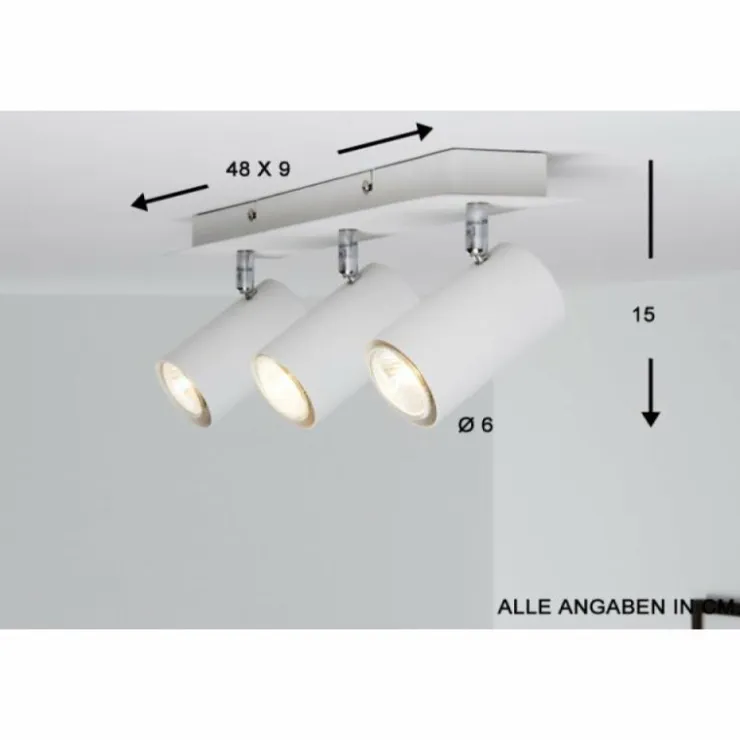 Luminaires Trio Spots Et Projecteurs|Plafonnier Trio 8024 Blanc, 3 lumières