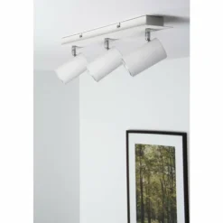 Luminaires Trio Spots Et Projecteurs|Plafonnier Trio 8024 Blanc, 3 lumières