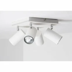 Luminaires Trio Spots Et Projecteurs|Plafonnier Trio 8024 Blanc, 4 lumières