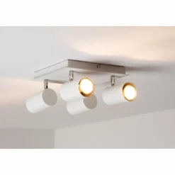 Luminaires Trio Spots Et Projecteurs|Plafonnier Trio 8024 Blanc, 4 lumières