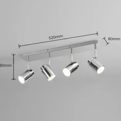 Luminaires Trio Spots Et Projecteurs|Plafonnier Trio Angelo Chrome, 4 lumières