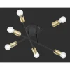 Luminaires Trio Plafonniers|Plafonnier Trio CROSS Noir, 6 lumières