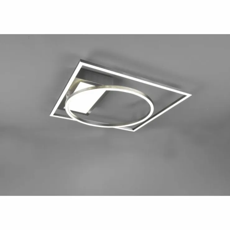 Luminaires Trio Éclairage Led|Plafonnier Trio Downey LED Nickel mat, 1 lumière, Télécommandes