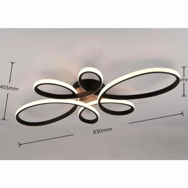 Luminaires Trio Éclairage Led|Plafonnier Trio FLY LED Noir, 1 lumière