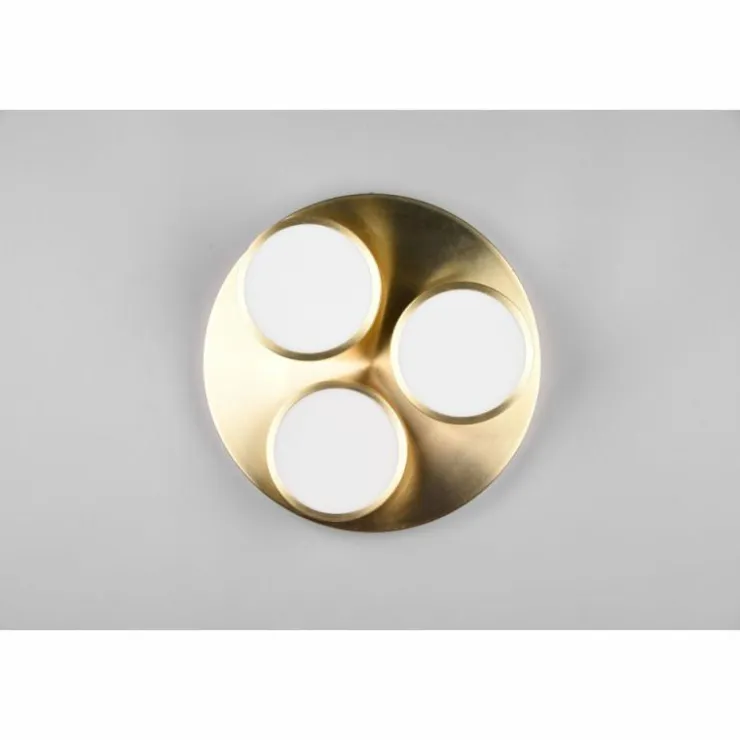Luminaires Trio Éclairage Led|Plafonnier Trio Franklin LED Laiton, 3 lumières