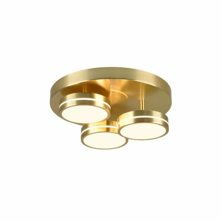 Luminaires Trio Éclairage Led|Plafonnier Trio Franklin LED Laiton, 3 lumières