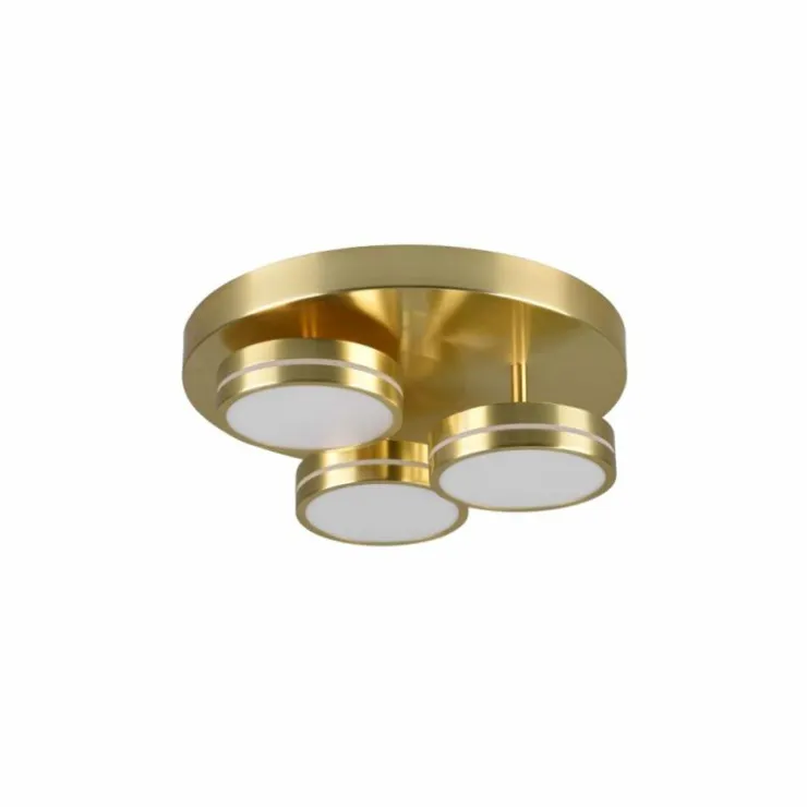Luminaires Trio Éclairage Led|Plafonnier Trio Franklin LED Laiton, 3 lumières
