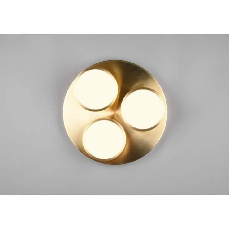 Luminaires Trio Éclairage Led|Plafonnier Trio Franklin LED Laiton, 3 lumières