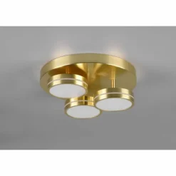 Luminaires Trio Éclairage Led|Plafonnier Trio Franklin LED Laiton, 3 lumières