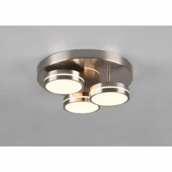 Luminaires Trio Éclairage Led|Plafonnier Trio Franklin LED Nickel mat, 3 lumières