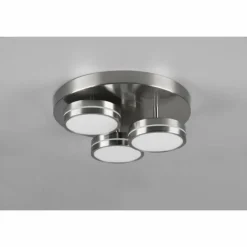 Luminaires Trio Éclairage Led|Plafonnier Trio Franklin LED Nickel mat, 3 lumières
