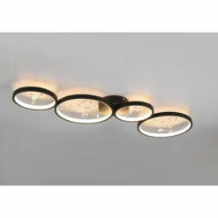 Luminaires Trio Éclairage Led|Plafonnier Trio Groovy LED Noir, 1 lumière