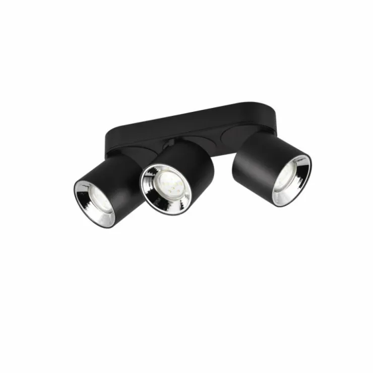 Luminaires Trio Spots Et Projecteurs|Plafonnier Trio GUAYANA Noir, 3 lumières