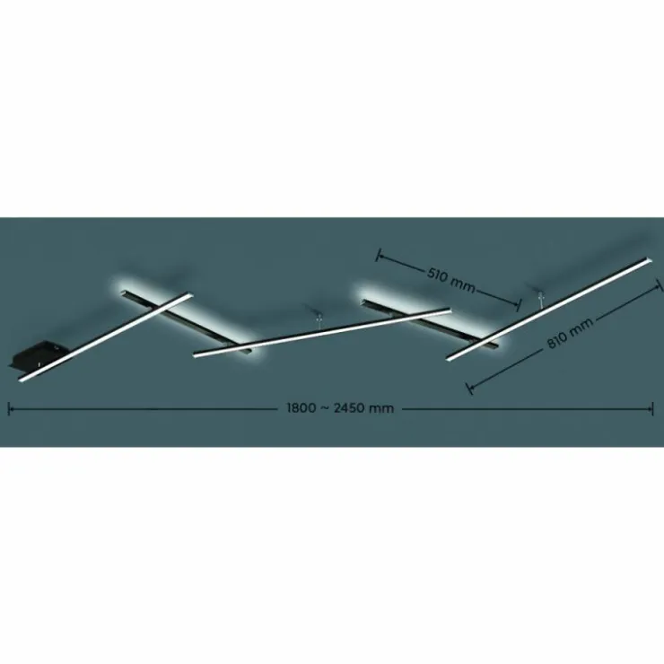 Luminaires Trio Éclairage Led|Plafonnier Trio INDIRA LED Noir, 1 lumière