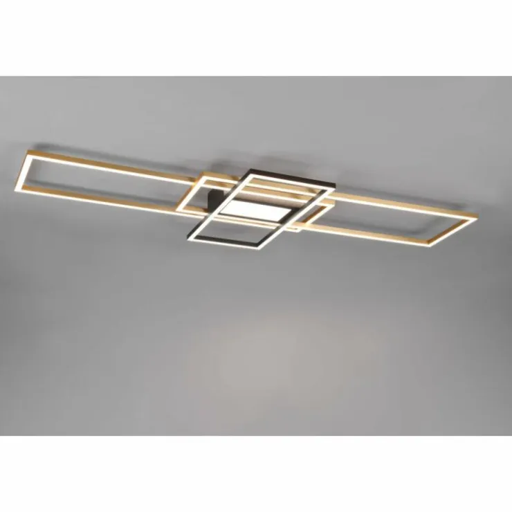Luminaires Trio Éclairage Led|Plafonnier Trio Irvine LED Laiton, Noir, 1 lumière, Télécommandes