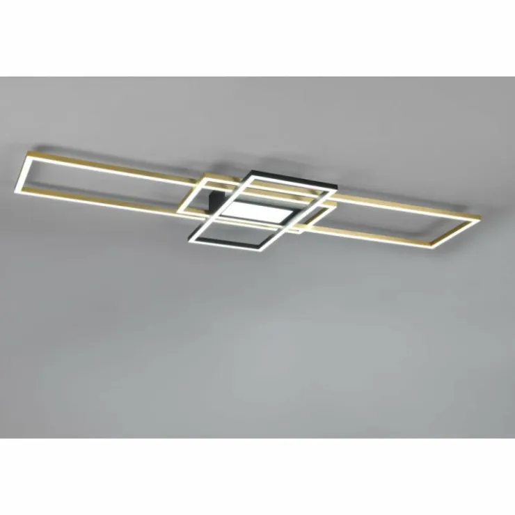 Luminaires Trio Éclairage Led|Plafonnier Trio Irvine LED Laiton, Noir, 1 lumière, Télécommandes