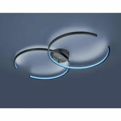 Plafonnier Trio Leuchten WIZ CITIZEN LED Noir, 2 lumières, Télécommandes, Changeur de couleurs