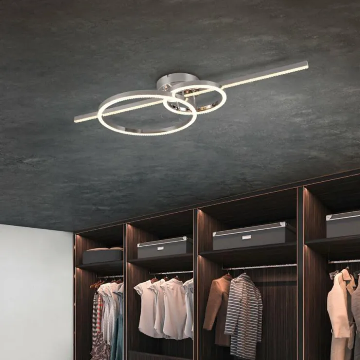 Luminaires Trio Éclairage Led|Plafonnier Trio MONTILLA LED Chrome, 1 lumière, Télécommandes