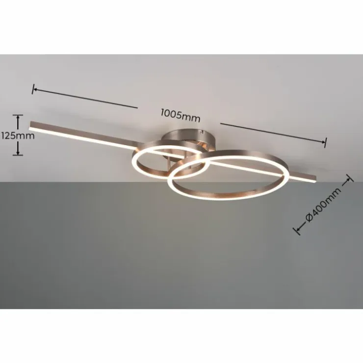 Luminaires Trio Éclairage Led|Plafonnier Trio MONTILLA LED Nickel mat, 1 lumière, Télécommandes