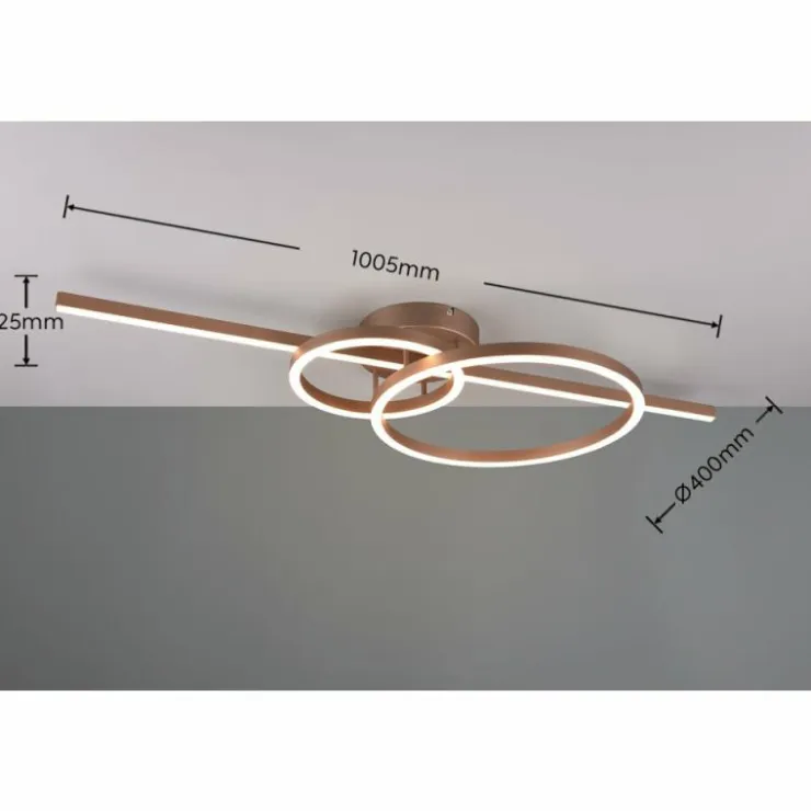 Luminaires Trio Éclairage Led|Plafonnier Trio MONTILLA LED Brun, 1 lumière, Télécommandes
