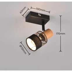 Luminaires Trio Spots Et Projecteurs|Plafonnier Trio NANDINI Noir, 1 lumière
