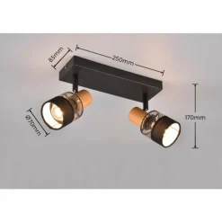 Luminaires Trio Spots Et Projecteurs|Plafonnier Trio NANDINI Noir, 2 lumières