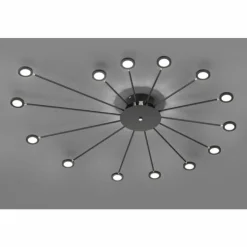 Luminaires Trio Éclairage Led|Plafonnier Trio Peacock LED Noir, 15 lumières