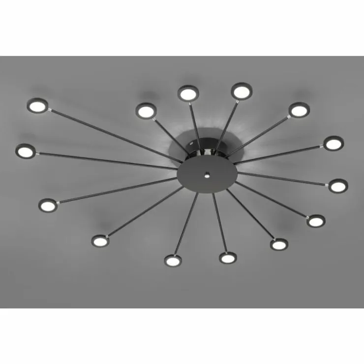 Luminaires Trio Éclairage Led|Plafonnier Trio Peacock LED Noir, 15 lumières