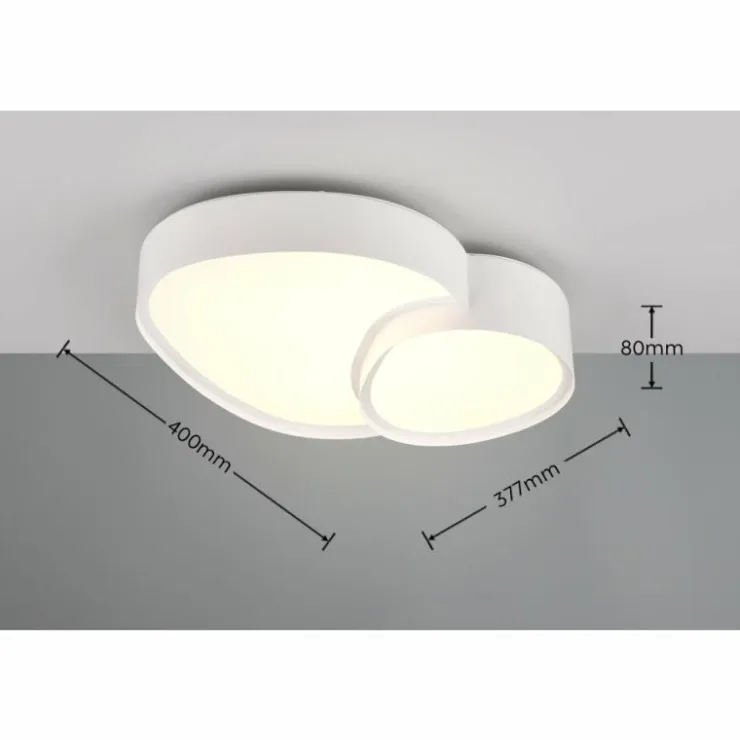 Luminaires Trio Éclairage Led|Plafonnier Trio RISE LED Blanc, 1 lumière, Télécommandes
